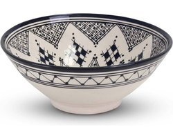 Safaary - Marokkaanse Kom Blauw-Wit Ø 24 x 10cm