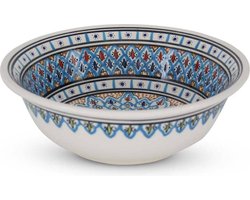 Safaary - Marokkaanse Kom Blauw-Wit-Ø 25 x 9cm