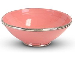 Safaary - Marokkaanse Kom Roze met Metaal Ø 31 x 12cm