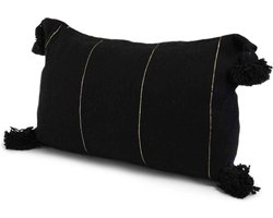 Safaary - Marokkaanse Pom-Pom Zwart met Zilver
