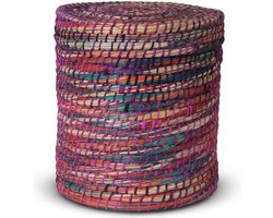 Safaary - Opbergmand met Deksel van Zeegras Fuchsia Rond