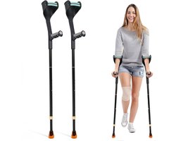 Safe Age® krukken ergonomisch voor revalidatie - opvouwbaar en verstelbaar in hoogte - loopkrukken - elleboogkrukken - 2 stuks