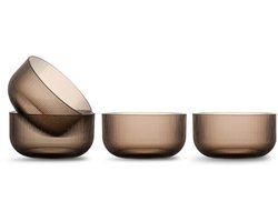 Sagaform Billi rPet bowl set van 4 D12.5cm H6.5cm 70cl bruin