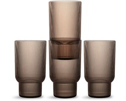 Sagaform Billi rPet waterglas set van 4 43cl bruin