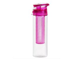 Sagaform Drink Fles Voor Fruit Met Vergrendelde Deksel, Roze BPA-vrij- waterfles- sportfles- yoga- Detox 750 ml