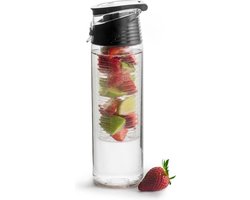 Sagaform Drink Fles Voor Fruit Met Vergrendelde Deksel, Zwart