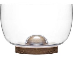 Sagaform - Nature- Glazen serveerschaal - Large, met afneembare eiken bodem