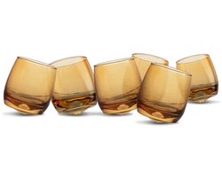 Sagaform tumbler set van 6 glas met ronde bodem 30cl amber