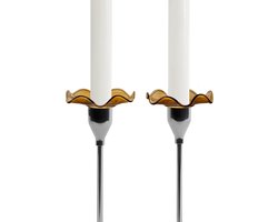 Sagaform Viva kaarsenhouder set van 2 D7.5cm H1.5cm amber
