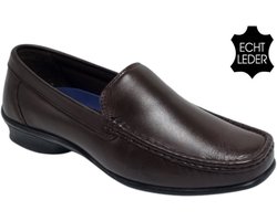 Sagar Shoes® - Heren Schoenen - Heren Loafers - Heren Instappers - Echt Leer - Bruin - Maat 41