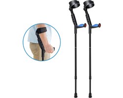SageCare® Elleboogkrukken - Krukken - Krukken voor Revalidatie - Elleboogkrukken - Loopkrukken - Opvouwbare krukken - Verstelbare krukken - Ergonomische kruk - Loopkrukken volwassenen - Elleboogkrukken ergonomisch - Zwart