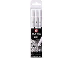 Sakura Basic Set 3 Gelpennen Zuiver Wit Fijn/Medium/Dik