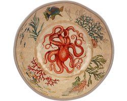 Salade Kom - Serveerschaal - Gezellig Tafelen - Duurzaam Melamine - Ø 36 cm - Zee Thema