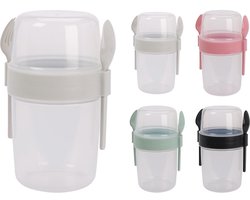 Saladebeker kunststof met bestek 1100ml