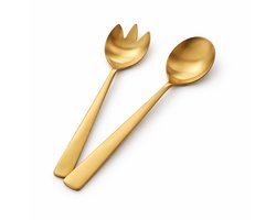 Saladebestek 2-delig Italy – Mat Goud – Metaal – Vaatwasserbestendig