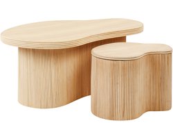 SALANTI - Salontafel set - Natuurlijk - Rotan