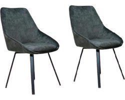 SALE !!! 1x Eetkamerstoel / Stoel Don (draaibaar) - Adore Light Blue (Licht Blauw) - Zwart metaal onderstel