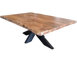 SALE! 1x Salontafel Acacia - Spinpoot - Dikte blad 3.8 / 4 cm - Boomstam - 135x80x45 cm