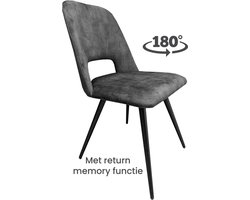SALE !!!Eetkamerstoel - Stoel - Beyon - Adore donker grijs (Dark Grey) - Draaibaar - Zwart metaal onderstel