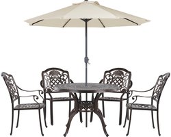 SALENTO - Tuinset - Donkerbruin - Aluminium
