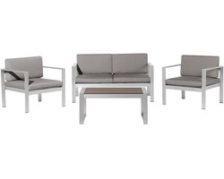 SALERNO - Loungeset voor 4 - Donkergrijs - Aluminium