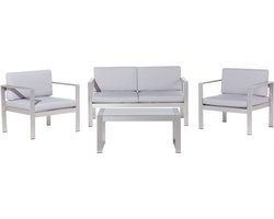 SALERNO - Loungeset voor 4 - Lichtgrijs - Aluminium