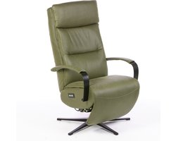Salerno Relaxfauteuil Elektrisch Verstelbaar met Accu - Optimaal Zitcomfort - Nosagvering voor extra Ontspanning - Relax Fauteuil - Relaxstoel met Armleuning - Moss