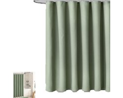 saliegroen douchegordijn - wafelstructuur - dikke stoffen douchegordijnen voor de badkamer - Douchegordijn - Shower Curtain,badgordijn - badkamergordijn - Waterdicht - Wasbaar - badkameraccessoires- 180x200 cm - Groen