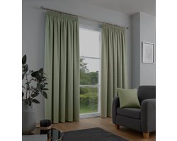 Saliegroen Gordijnen - Potloodplooi Gordijnen - Slaapkamer Verduistering - Thermisch en Geluiddicht - 168 x 229 cm - Groen