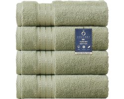 Saliegroene Gastendoeken Set van 4 - 100% Katoen, Superzacht en Hoog Absorberend (13x30)