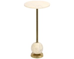 Salo bijzettafel - accenttabel - messing marmeren tabel - stijlvol en duurzaam - Ø25x54cm