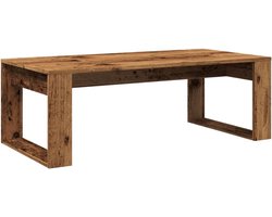 Salontafel 102x50x35 cm massief hout oud houtkleurige bijzettafel voor woonkamer