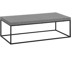 Salontafel 120x60x38 cm Grijs Salontafel in Betonlook Modern, Design Woonkamertafel Rechthoekig, Lounge Salontafel, Salontafel Metalen Poten Groot