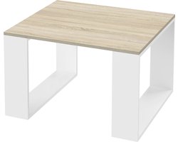 Salontafel 65x65x40 cm eiken look/wit ML-Design