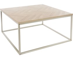 Salontafel 80x40 cm visgraatmotief eiken look met stalen frame ML design