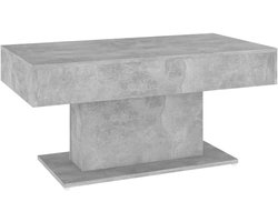 Salontafel 96x50x45 cm massief hout verwerkt hout beton grijs