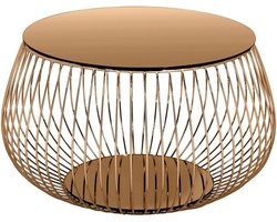 Salontafel Alisa Goud - Rose - Metaal - Overig - 72x72cm - Hoogte 42 cm