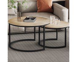 Salontafel 'Amira' 2-delig Verouderd Zilver