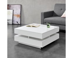 Salontafel Annaba vierkant 75x75x35,5 cm wit