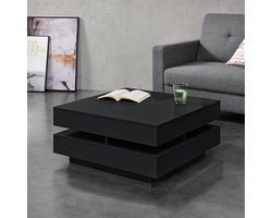 Salontafel Annaba vierkant 75x75x35,5 cm zwart