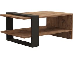Salontafel - Antraciet & Eiken - 80x35x55cm - Stijlvolle Melamine Afwerking