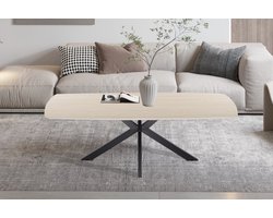 Salontafel 'Apollo' 130 cm Deens Ovaal Steen Baroque beige mat - imitatie marmer
