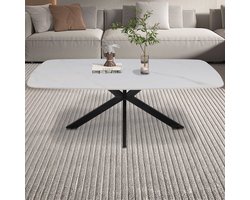 Salontafel 'Apollo' 130 cm Deens Ovaal Steen Wit mat - marmerlook