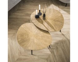 Salontafel Aurelia set van 2 organisch metaal - goud