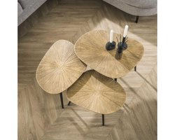 Salontafel Aurelia set van 3 vierhoekig metaal - goud