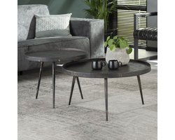 Salontafel Autumn Set van 2 stuks - Grijs - Rond