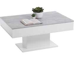 Salontafel Avola 100 cm breed in grijs beton met wit