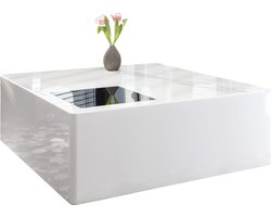 Salontafel Benthe Wit - MDF - Overig - 100x100cm - Hoogte 45 cm