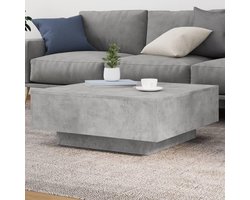 Salontafel Beton Grijs - Bijzettafel Koffietafel - Woonkamer Inrichten - Gemanipuleerd Hout - 80x80x31 cm - Beton Grijs