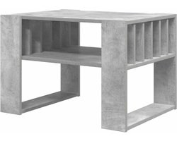 Salontafel Beton Grijs - Bijzettafel Koffietafel - Woonkamer Inrichten - Met Geïntegreerd Plankrek - 66 x 49.5 x 45 cm